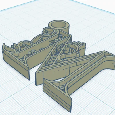 Móc khóa chữ M cách điệu độc đáo cho máy in 3D