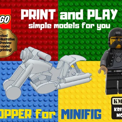 Mô hình xe máy Chopper cực ngầu dành cho Minifig