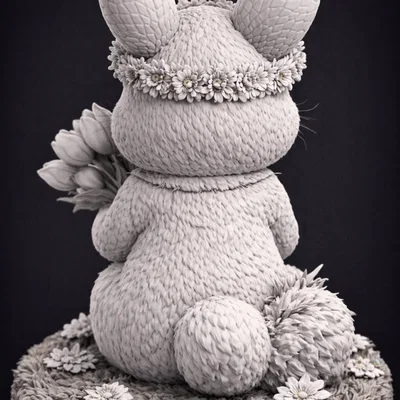 Mô hình Bunny in Bloom dễ thương cho in 3D