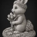 Mô hình Bunny in Bloom dễ thương cho in 3D - Thumbnail 3