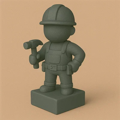 Mô hình chú công nhân xây dựng tí hon - Đồ trang trí bàn làm việc cực đẹp