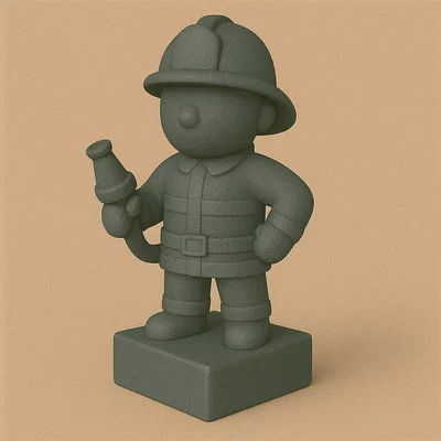 Mô hình chú lính cứu hỏa 3D dễ thương (Cute lil' Firefighter)