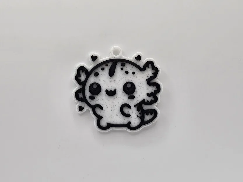 Móc khóa Axolotl dễ thương - Mẫu in 3D đơn giản, không cần support - Image 1