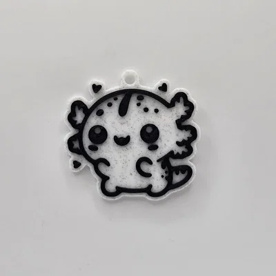 Móc khóa Axolotl dễ thương - Mẫu in 3D đơn giản, không cần support