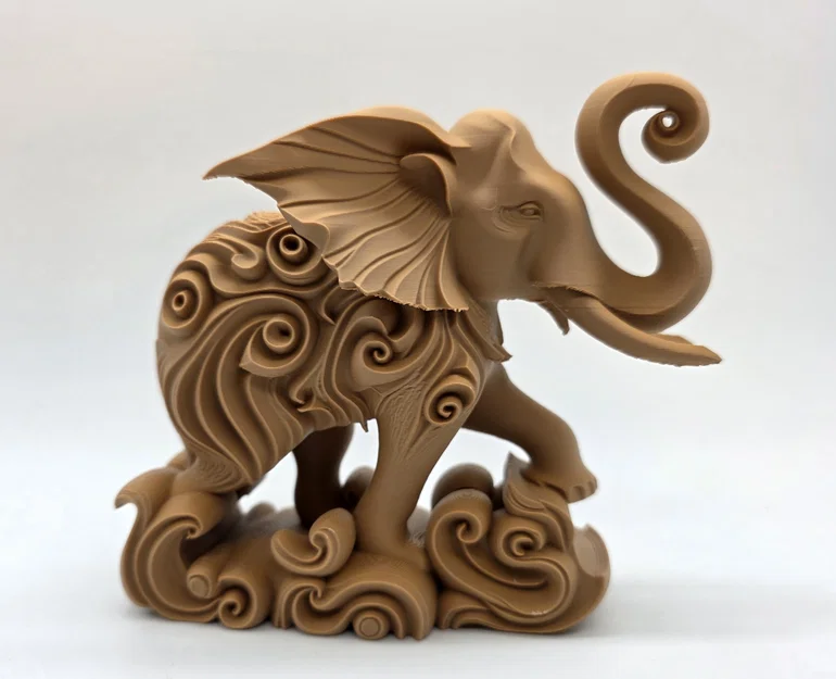 Tượng Voi Phun Nước Chạm Khắc Họa Tiết Xoắn Ốc Độc Đáo - Image 6
