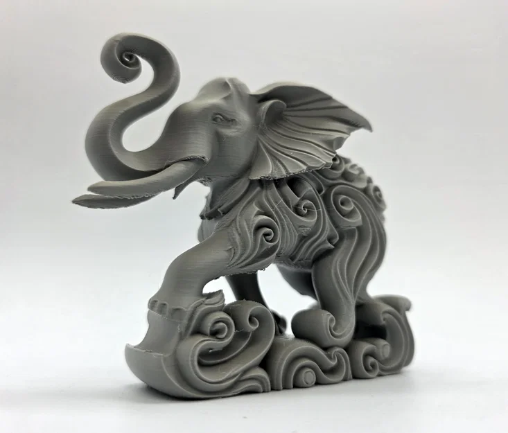 Tượng Voi Phun Nước Chạm Khắc Họa Tiết Xoắn Ốc Độc Đáo - Image 8