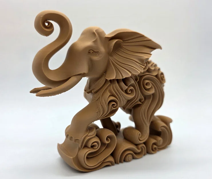 Tượng Voi Phun Nước Chạm Khắc Họa Tiết Xoắn Ốc Độc Đáo - Image 10