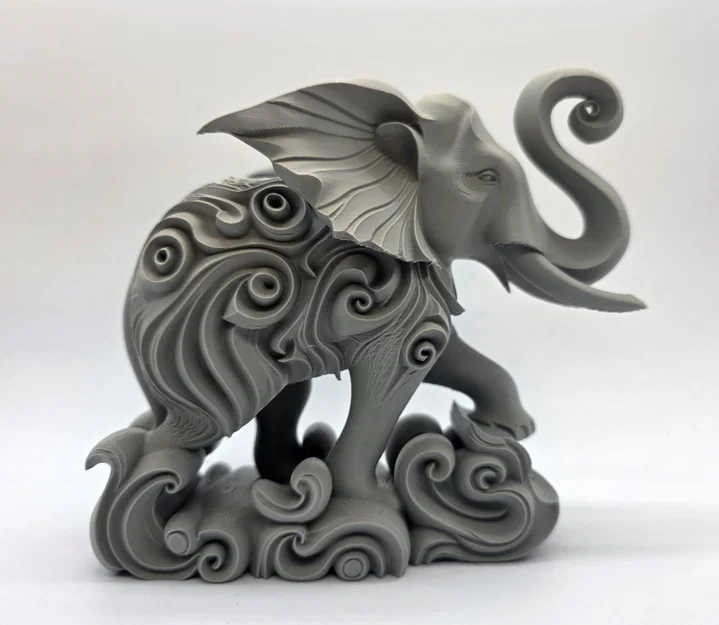 Tượng Voi Phun Nước Chạm Khắc Họa Tiết Xoắn Ốc Độc Đáo - Image 12