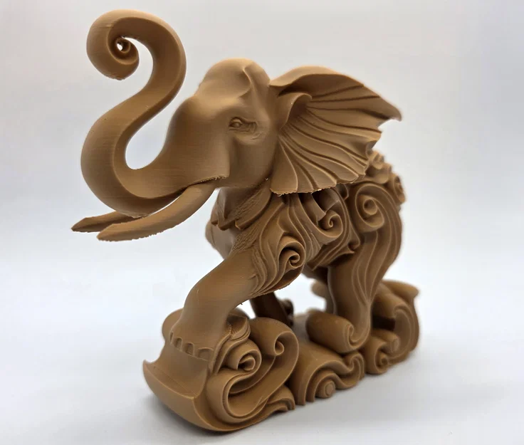 Tượng Voi Phun Nước Chạm Khắc Họa Tiết Xoắn Ốc Độc Đáo - Image 13