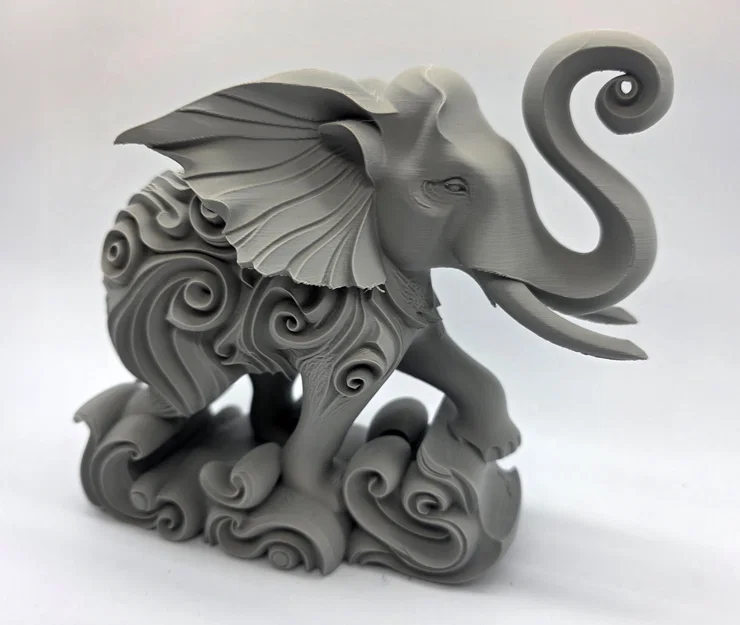 Tượng Voi Phun Nước Chạm Khắc Họa Tiết Xoắn Ốc Độc Đáo - Image 14