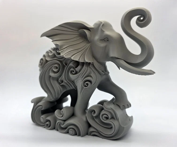 Tượng Voi Phun Nước Chạm Khắc Họa Tiết Xoắn Ốc Độc Đáo - Image 15