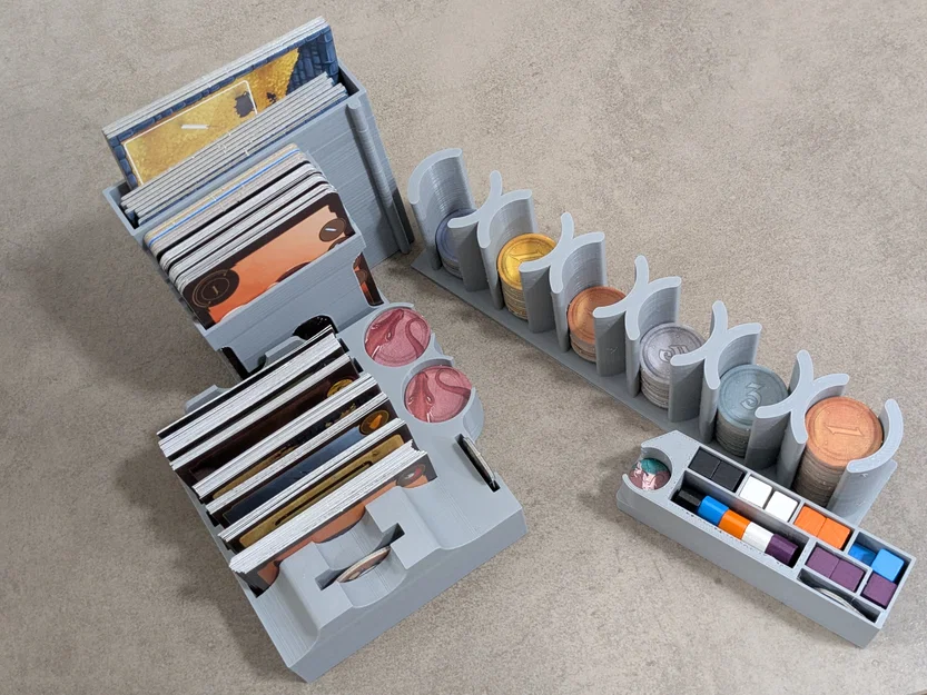 Bộ khay 3D sắp xếp phụ kiện và token cho game Dungeon Bazar - Image 1