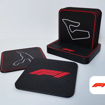 Bộ đế lót ly đường đua Formula 1 | 6 đường đua huyền thoại