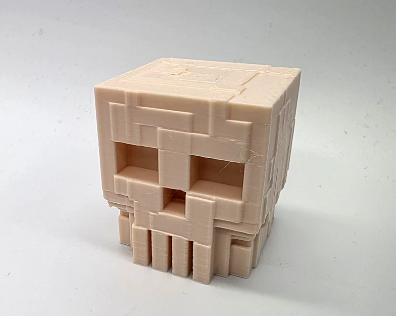 Mô hình đầu lâu phong cách khối hộp Minecraft ấn tượng - Image 1