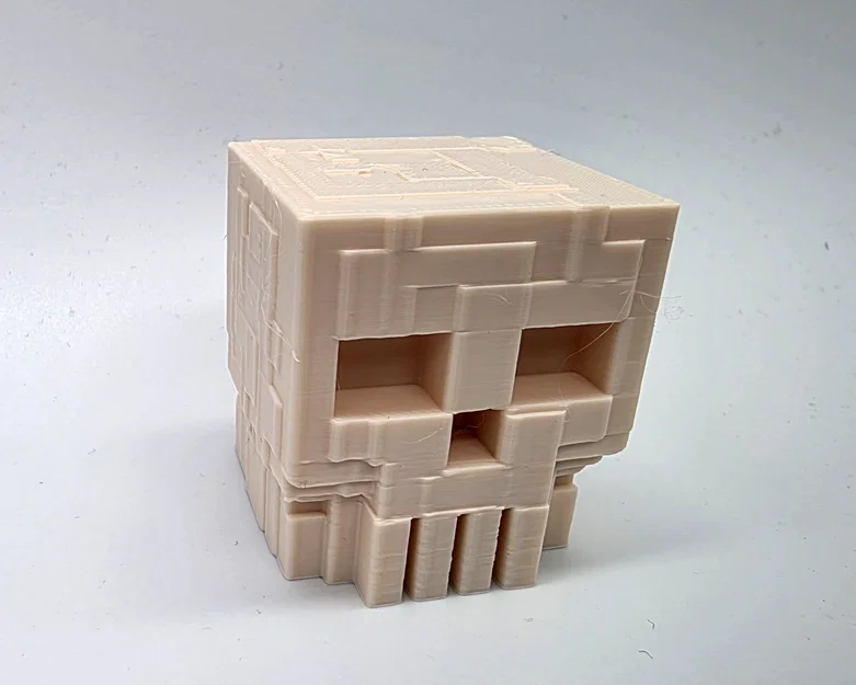 Mô hình đầu lâu phong cách khối hộp Minecraft ấn tượng - Image 2