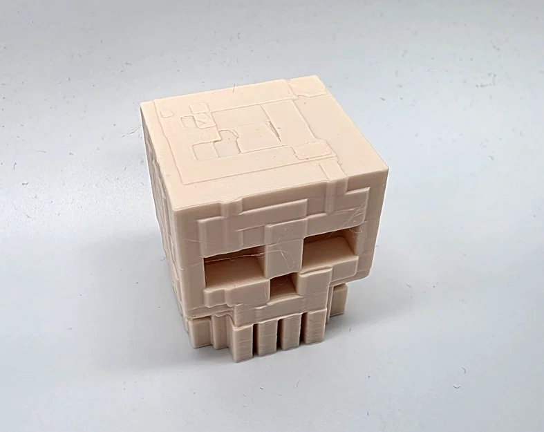 Mô hình đầu lâu phong cách khối hộp Minecraft ấn tượng - Image 3