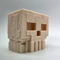 Mô hình đầu lâu phong cách khối hộp Minecraft ấn tượng - Thumbnail 5