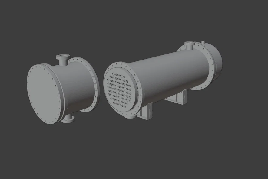 Mô hình kỹ thuật bộ trao đổi nhiệt (Heat Exchanger) in 3D chuyên nghiệp - Image 1