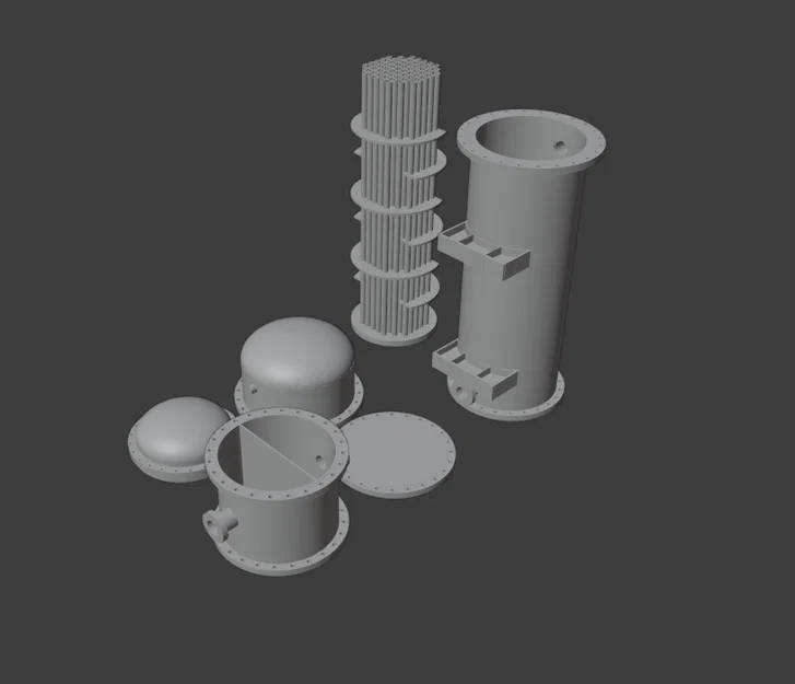 Mô hình kỹ thuật bộ trao đổi nhiệt (Heat Exchanger) in 3D chuyên nghiệp - Image 2