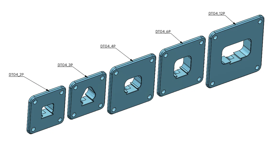 Bộ chuyển đổi mặt bích lắp bảng cho giắc cắm Deutsch DT - Image 1