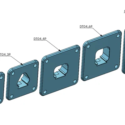 Bộ chuyển đổi mặt bích lắp bảng cho giắc cắm Deutsch DT