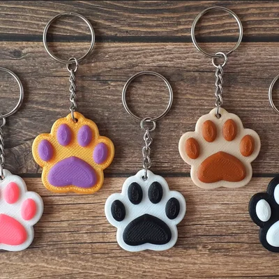 Móc khóa hình bàn chân thú cưng (Animal Paw Keychain) - File in 3D