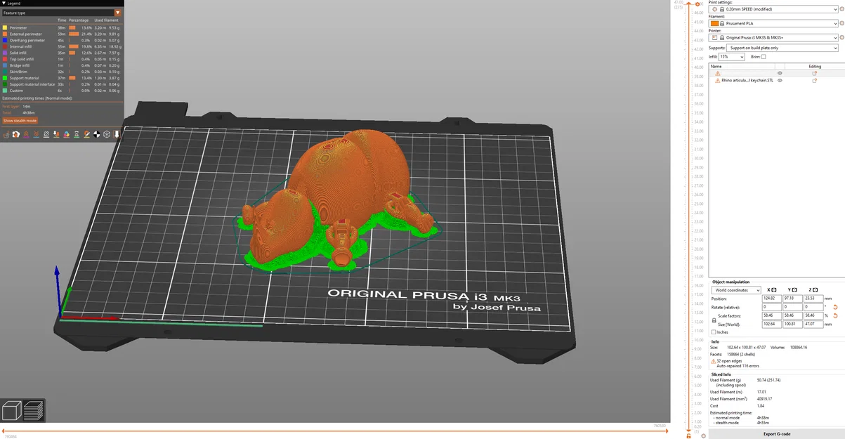 Mô hình Tê giác cử động linh hoạt (Articulated Rhino) - Image 4