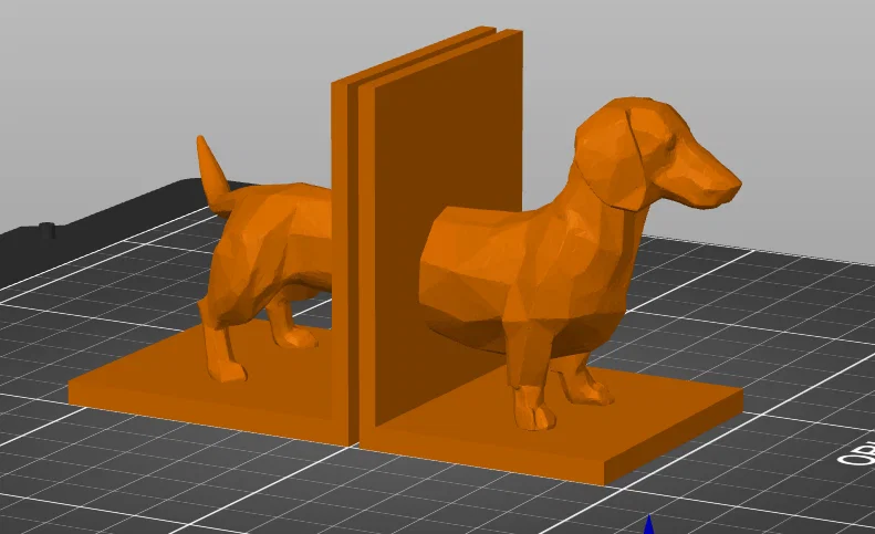 Wiener Warden - Chặn sách hình chó lạp xưởng Low-poly - Image 1