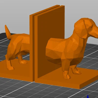 Wiener Warden - Chặn sách hình chó lạp xưởng Low-poly