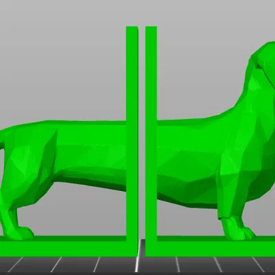 Wiener Warden - Chặn sách hình chó lạp xưởng Low-poly