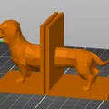 Wiener Warden - Chặn sách hình chó lạp xưởng Low-poly - Thumbnail 3