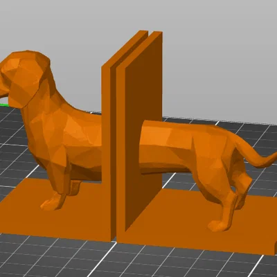 Wiener Warden - Chặn sách hình chó lạp xưởng Low-poly