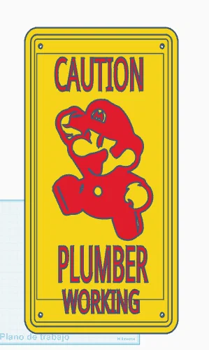 Mô hình in 3D biển báo hài hước Mario thợ sửa ống nước cực chất - Image 1