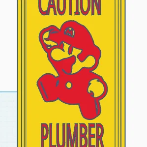 Mô hình in 3D biển báo hài hước Mario thợ sửa ống nước cực chất