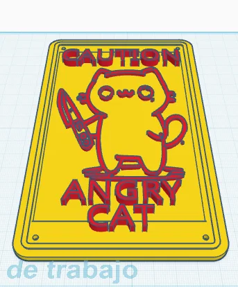 Mô hình biển báo chú mèo giận dữ "Caution Angry Cat" trang trí độc đáo - Image 2