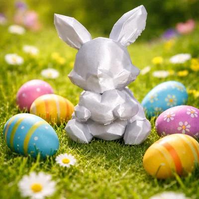 Mô hình chú thỏ ôm tim (Love Bunny) trang trí in 3D dễ thương