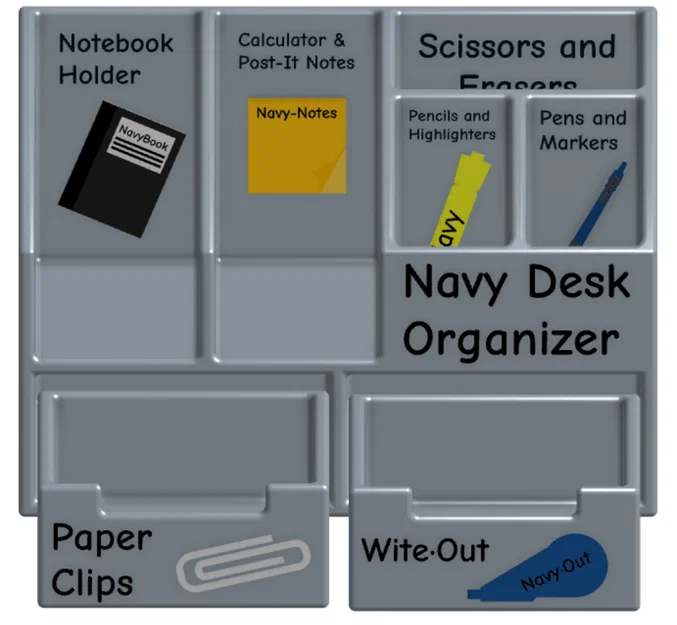 Hộp đựng đồ dùng Navy Desk Organizer - Image 1