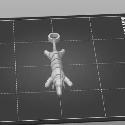 Móc khóa chó xúc xích (wiener dog) khớp nối 3D in linh hoạt