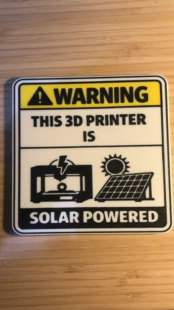 Biển cảnh báo trang trí máy in 3D năng lượng mặt trời độc đáo - Image 1