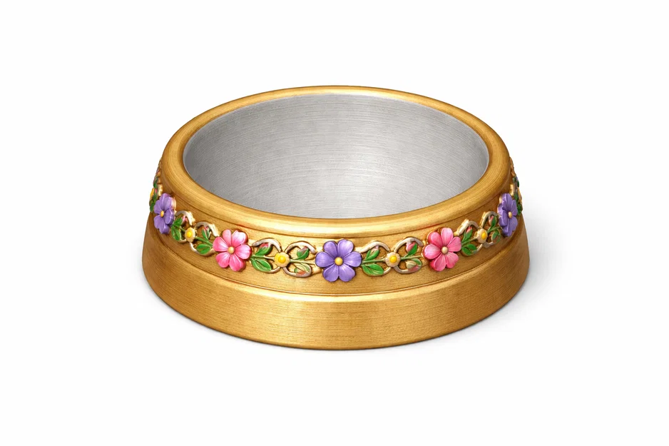 Bát Đựng Thức Ăn Thú Cưng In 3D Có Hoa Văn Đẹp Mắt - Image 1