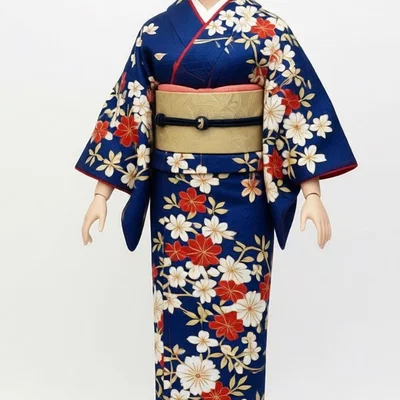 Mô hình 3D cô gái mặc Kimono Nhật Bản tinh xảo