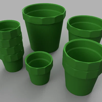 Bộ chậu cây 3D Stackable Plant Pots: 4 kích thước, dễ in, tiết kiệm diện tích