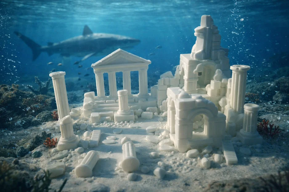 Mô hình trang trí bể cá Atlantis cổ đại - In 3D độc đáo - Image 1