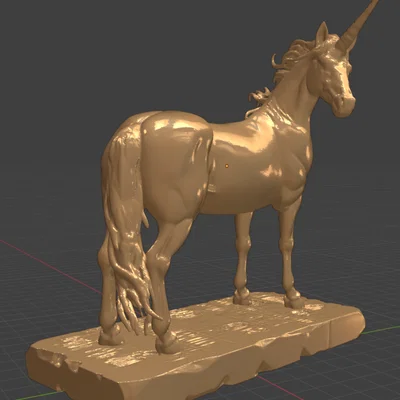 Mô hình Kỳ lân đứng trên bệ đá (Unicorn Standing On Slab) in 3D đẹp