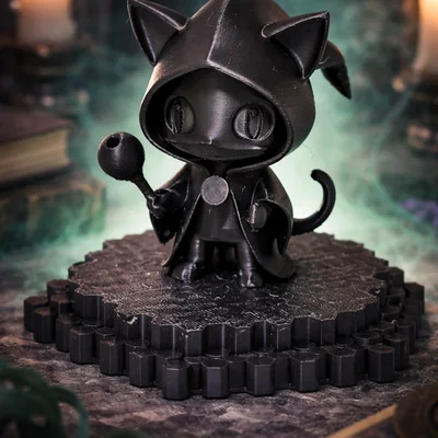 Mô hình Mèo Phù Thủy (Cat Wizard) in 3D cực đẹp và dễ thương