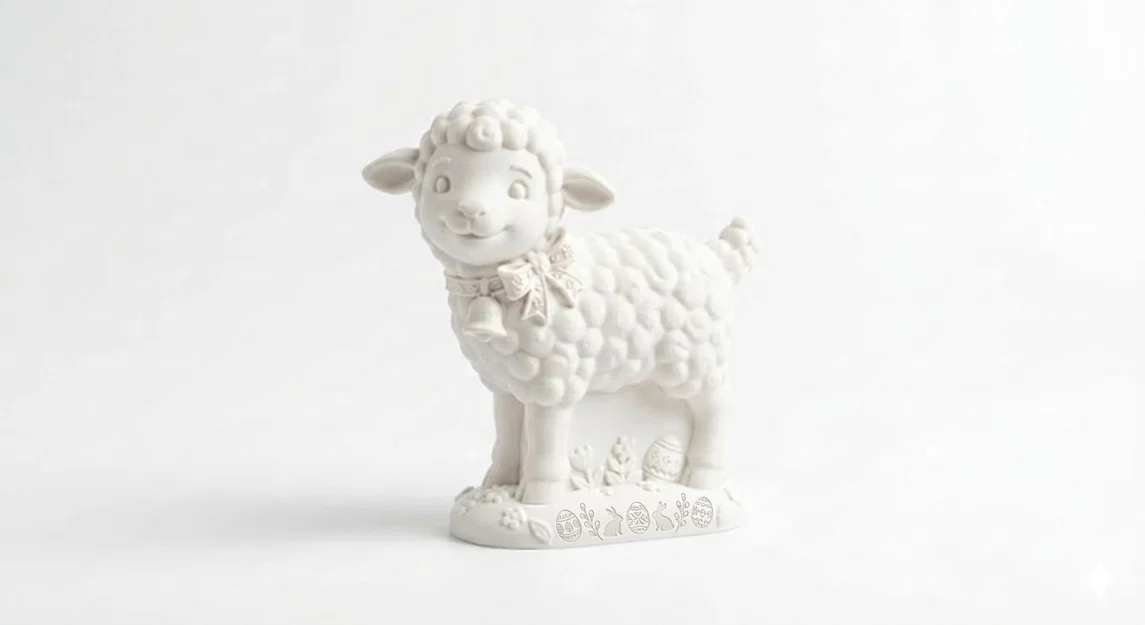 Mô hình chú cừu Phục sinh (Easter Lamb Figurine) - Image 1