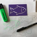 Khuôn vẽ hình cá (Pochoir poisson) - Dành cho ngày Cá tháng Tư - Thumbnail 1