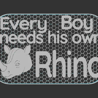 Bảng hiệu "Every Boy needs a Rhino" - Món quà tê giác cho bé