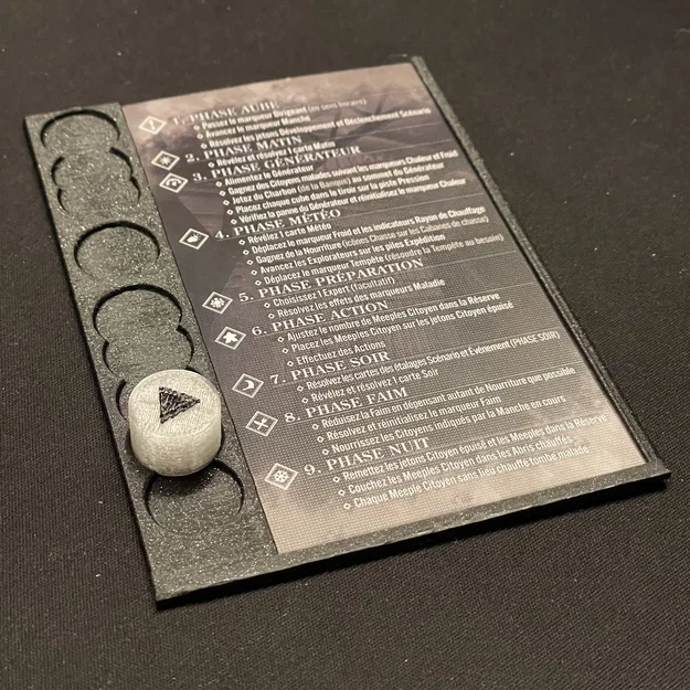 Frostpunk - Khung giữ thẻ Round/Bảng và Marker (Phiên bản tiếng Pháp) - Image 1