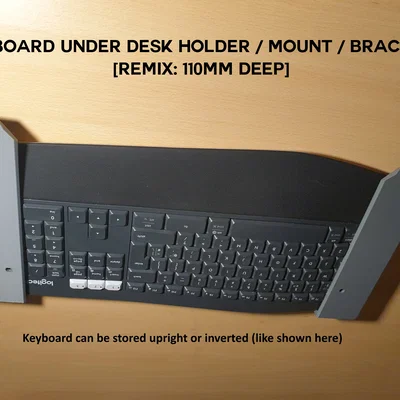 Giá đỡ/Ngàm treo bàn phím dưới bàn [Bản Remix: sâu 110mm]